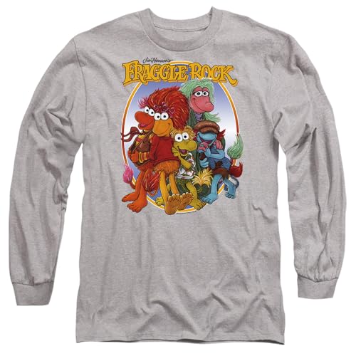 T-shirt Fraggle Rock manches longues coton gris chiné vintage original
