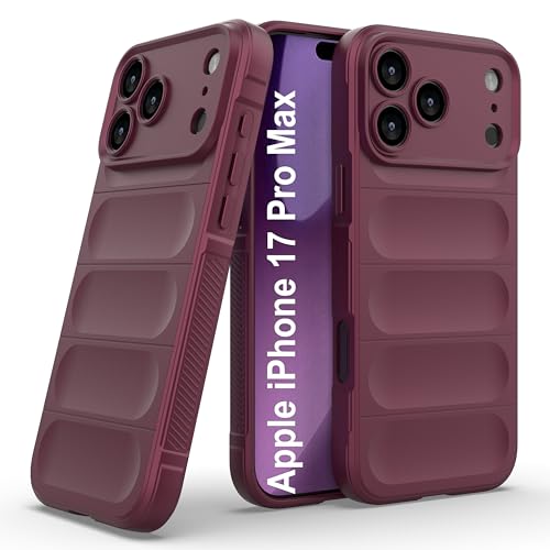 Image of amazon basics Back Case Cover for iPhone 17 Pro Max | Compatible for iPhone 17 Pro Max Back Cover | Liquid Silicon Magic Case with Camera Protection | Plum