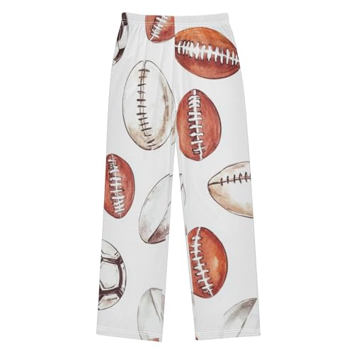 ZZXXB Funny Football Boys Long Pants Soft Trousers Elastic Waist Kids Lounge Bottoms with Pockets S-XL