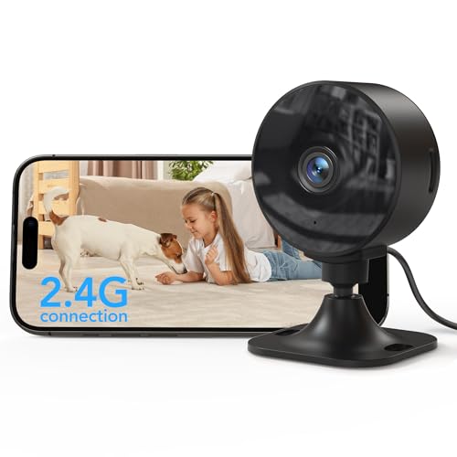 GNCC GC3 Telecamera Interna 1080P Fissa, Solo WiFi a 2,4 GHz, per Neonati/Animali Domestici con App per Telefono, Installazione Facile, Archiviazione Cloud e Micro SD, Abbonamento Richiesto, Plug-in