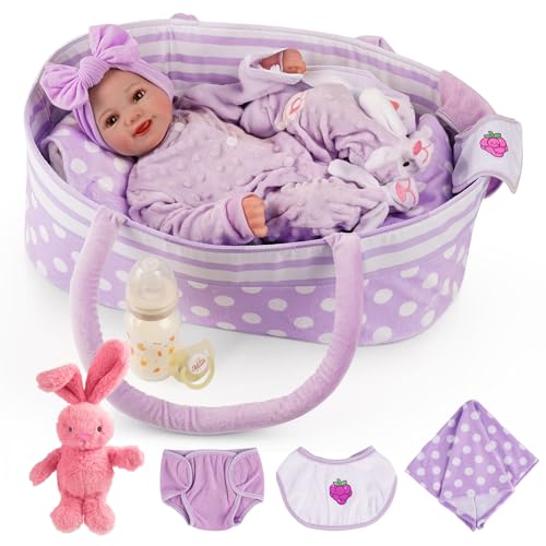 babeside on Amazon BABESIDE 17 Inch Reborn Baby Dolls Girl with Bassinet and Soft Body sold by babeside on Amazon