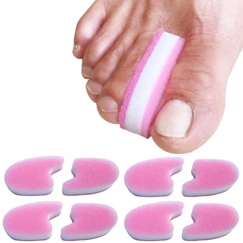Image of 8 Pieces Premium Foam Toe Separators - Toe Spacers for Corn, Blister, and Hammer Toe Relief