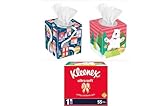 Kleenex Christmas Holiday Tissues Decorator Packages Square, 2 Pack Bundle Set (Prints Will Vary)