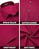 HISDERN Men's Linen Shirts Long Sleeve Lightweight Button Up Casual Regular Fit Summer Shirt with Pocket Red 3XL #2