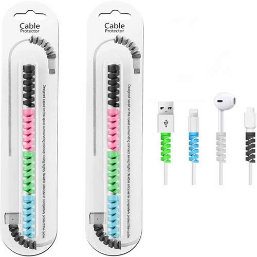 Buddies cart Spiral Charger Data Cable Saver Charging Cord Protective Cable Cover for Both Ends Universal Earphone Cable Cover Cable Protector (Set of 2 - 8 pcs) (B091V6DTRG) Amazon Price History, Amazon Price Tracker