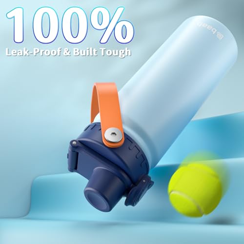 Image of baab 18oz Kids Insulated Water Bottle 18 /8 Stainless Steel Kids Cup 2 Pack | BPA-Free, DIY Stickers, Lockable Spout Lid, Leakproof & Spillproof, Easy to Clean & Carry, Gift for Boy Girl Youth School