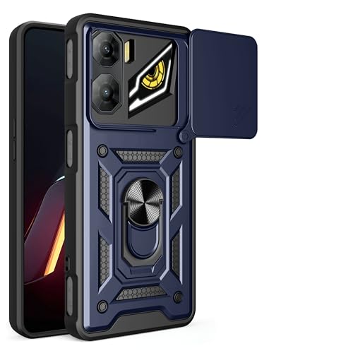 Coque ZTE Nubia Neo3 5G antichoc bleue avec cache objectif coulissant