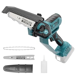 Akku-Kettensäge für Makita 18V Mit 20-25cm wechselbarer Sägeblatt & bürstenlosem Motor Rückschlagschutz und Kettenfangbolzen Ideal für Holzschneiden und Baumpflege (Ohne Akku)