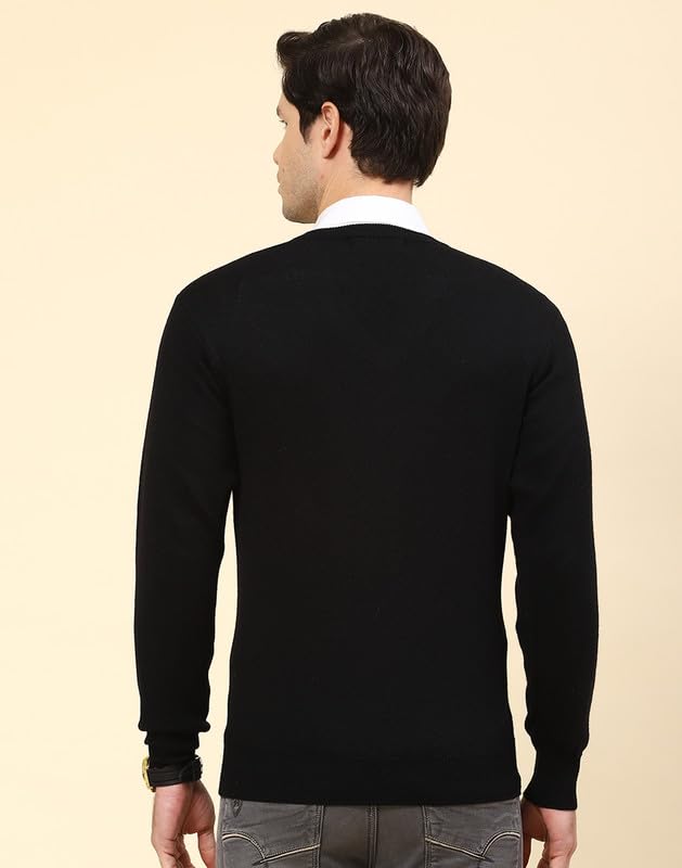 Image of Monte Carlo Shell Solid V Neck Pullover | Warm Woolen Pullover for Men | Soft Comfortable Knitted Winter Wear Sweater for Men's