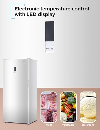 Image of BLACK+DECKER 21 Cu. Ft. Convertible Freezer Refrigerator, Upright Freezer or All Fridge with Glass Shelves, Reversible Door, R600a Refrigerant, ENERGY STAR rated, Frost Free, BUC2100JW, White