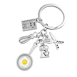 Complete Kitchen-Inspired Design – Includes five detailed silver-tone charms: a whisk, a decorative recipe card, a frying pan with a sunny-side-up egg, a professional stand mixer, and a knife-fork set, combining function, flavor, and creativity. Perf...