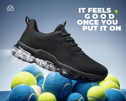 Image of Socviis Men's Air Cushion Running Shoes Breathable Tennis Fashion Sneakers Non Slip Workout Casual Sport Shoes Gym Training Comfortable Walking Shoes