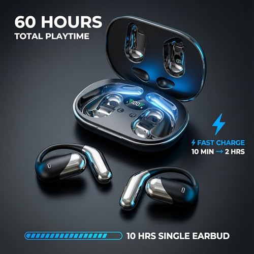 Image of AI Translation Earbuds Real Time - 194 Languages Translator Earbuds, No Subscription, 60H Battery Open Ear Bluetooth 6.1 Headphones, Audifonos Traductores Ingles Espanol for Travel Business Learning