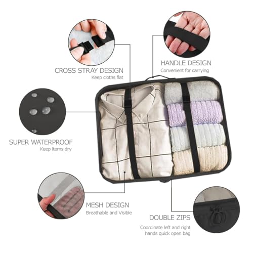 Image of Porslin Luggage Organiser Bags for Travel 8-Set Packing Cubes and Cloth Organizer for Travel, Clothes Organizer Bag | Shoe Bag, Toiletry Bag & Laundry Pouch, Durable Packing Bags for Travelling