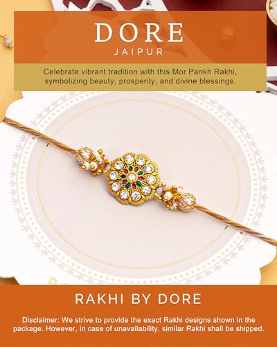 Image of HYPERFOODS House of Treats Rakhi For Brother Pack of 4 Kaju Katli Milk Cake Anjeer Chakkar Kesar Roll 200G each Sweets Indian Mithai Triratna Rakhi With Roli & Rice Raksha Bandhan Gift Hamper