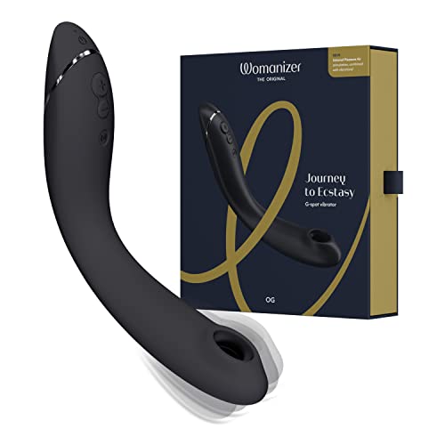 Womanizer OG G-Punkt-Vibrator - Pleasure Air Stimulator für sie - G-Punkt- und Klitoris-Vibrator - wasserdichter Klitoris-Sauger mit Vibrationen für Frauen und Paare - Dark Gray