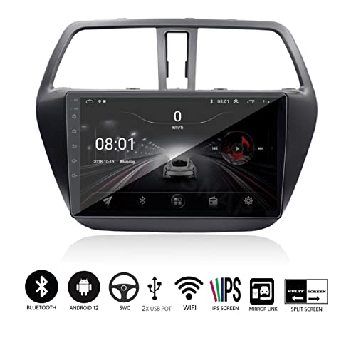 Image of AUTO SNAP 9 Inches 22cm Touch Screen Android 12 Gorilla Glass IPS Display Car Stereo with 2GB RAM /16 GB ROM GPS /Wi-Fi /Navigation /Steering Wheel Controls Mirror Link Compatible for Maruti S-Cross