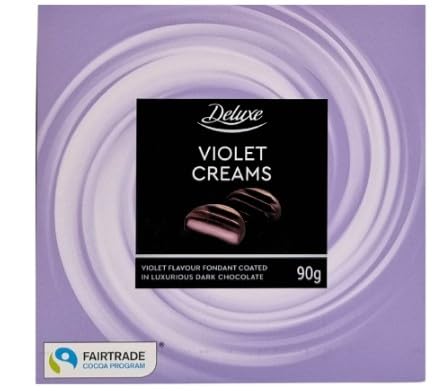 Fakhri Dark Chocolate Fondant Violet Cremes 90g Luxury Floral Fondant Centres Coated in Rich Dark Chocolate for Premium Gifting & Indulgent Treats