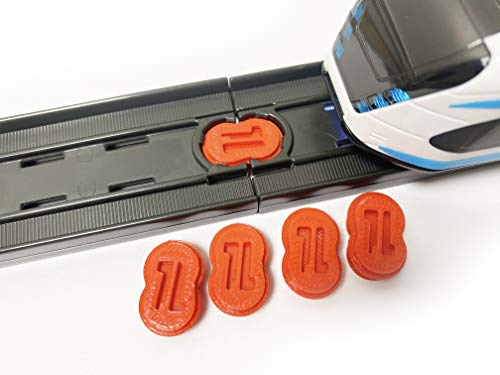 TrainLab Dog Bones Connectors for Intelino Smart Train Tracks 5pc (Red)