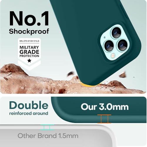 Image of LOVE 3000 Compatible with iPhone 12 Pro Max Phone Case | Thickening 2.1 MM Liquid Silicone | Anti-Scratch Microfiber Lining | Full-Body Duty Heavy Protection Case for Men, Teal
