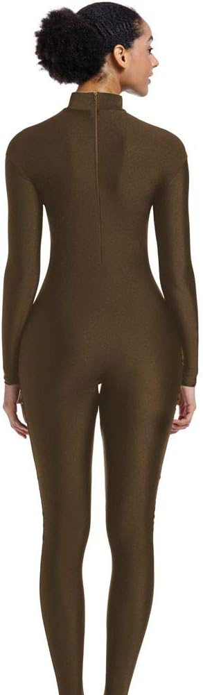 Adult High Neck Long Sleeve Dance Unitard for Women Bodysuits Full Body Leotard Spandex Catsuit