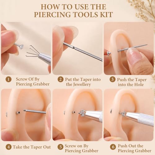 FIRSTGIFT Gold Silver Flat Back Stud Earrings for Women 16G 18G - image 7