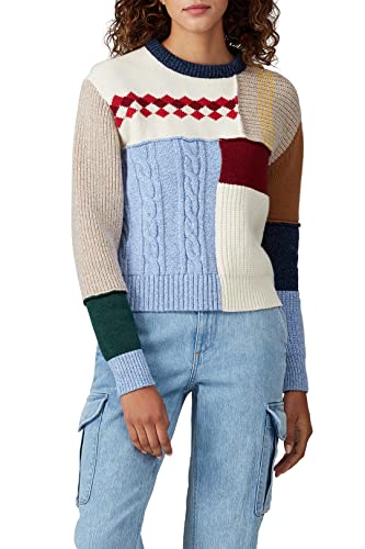 ALEXACHUNG Women's Wool Patchwork Sweater3