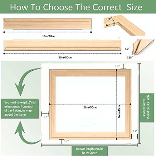 2 Pack 16"X 20" Diy Wood Canvas Stretcher Bars,Removable Canvas Frames Kit-Easy To Assemble,Wooden Frames Kit For Oil Painting,Diamond Painting,Canvas Painting And Needle Arts Supplies (16 * 20) #TOP2
