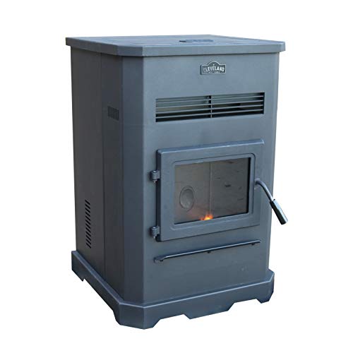 Cleveland Iron Works PS130WCIW Pellet Stove, Black Wood Pellet