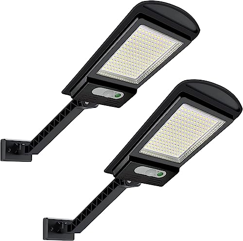 hixyer Solar Lights Outdoor Garden 168 LEDs, Motion Sensor Solar Powered Security Lights 1000LM, IP65 Waterproof Solar Wall Lights for Outside, Yard, Patio, Front Door, Shed, Garage (2 Pack)
