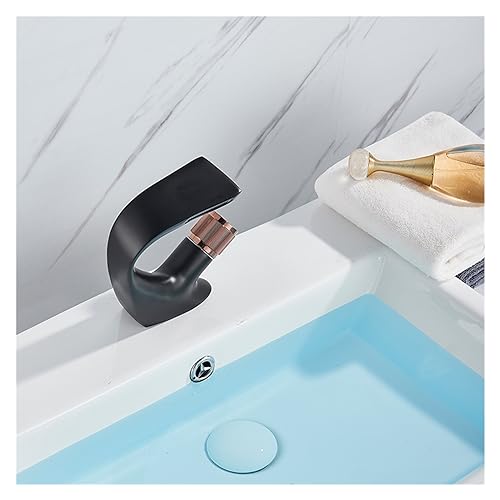Robinet de lavabo chaud et froid noir mat pour éviter les éclaboussures