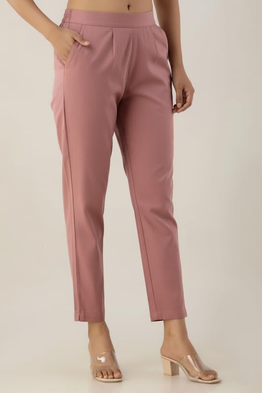 Image of Regular Fit Cotton Woman Trousers Pants Kurti Pant Casual Daily Formal Office Use