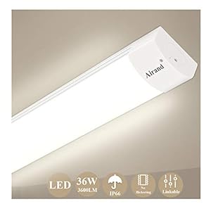 LED Tube Light, Airand 120CM 36W LED IP66 Luminaire Atelier Lumière 4000K Plafonnier Étanche Blanc Naturel Tube LED Tube Pour Garage Bureau Supermarché Cave Atelier Département Salle De Bains Cuisine