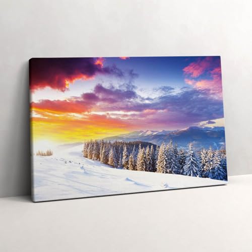 Murale d'art paysage de montagne d'hiver pour masquer un mur blanc vide