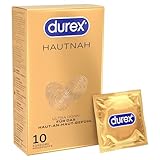 Durex Hautnah Classic Kondome – Ultra dünn, mit anatomischer Easy-On-Form & mit Silikongleitgel befeuchtet – 10er Pack