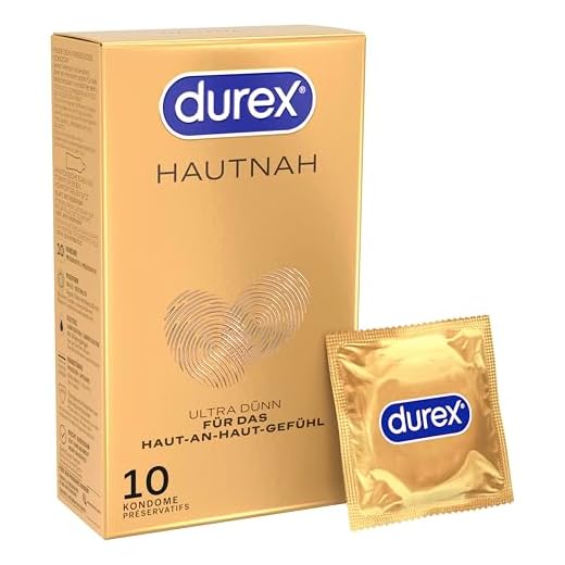Durex Hautnah Kondome – Ultra dünn, mit anatomischer Easy-On-Form & mit Silikongleitgel befeuchtet – 10er Pack (1 x 10 Stück)