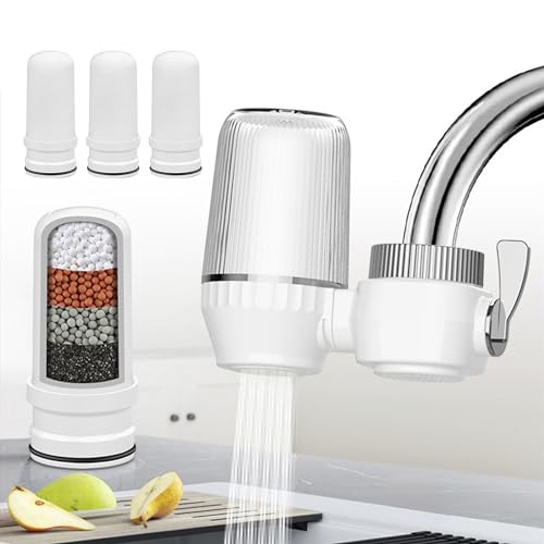 AlisaSun Depuratore Acqua Rubinetto, Filtro, Microfiltrazione Avanzata, Depuratore acqua rubinetto della cucina（2 Filtri Incluso)