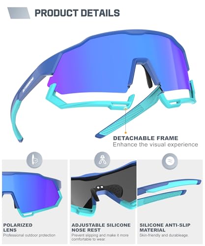 Image of Sport Polarized Sunglasses for Men and Women, Stylish and Lightweight Cycling Sunglasses with UV400 Protection