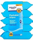 Flushable Wipes, Fresh Scent, 48 CT per Pack, 240 Ct 5 Packs