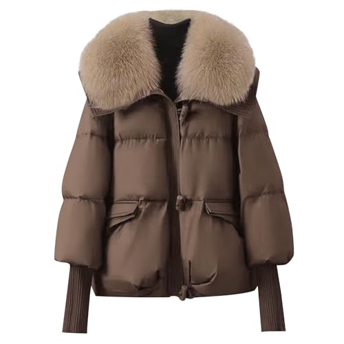Gubsssl Winterjacke Damen Winterparka Lang Steppmantel Mode Parka Gefütterte Wintermantel Warm Winterjacke steppjacke Winter Jacke mit Reißverschluss Mantel Frauen...