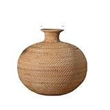 YSJX Accesorios de almacenamiento para dormitorio 1 paquete de jarrón tejido de mimbre hecho a mano de otoño, jarrón de mesa for almacenar flores secas, exquisitos muebles antiguos chinos, cesta de fl