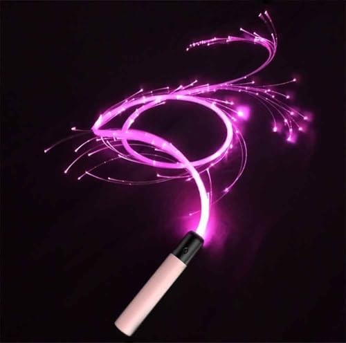 6ft Fiber Optic Whip for Dance USB Rechargeable,360°Swivel,Rainbow LED Light Effect,Great for Rave Party,Light Shows,Music Festival,Christmas Gift (7 Colors+23 Modes+1200mAh Battery)