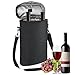 Ancsttu Borsa Termica per Vino | Borsa Termica Portabottiglie per 2 Bottiglie | Frigo Impermeabile Con Regolabile E Manico | Per Viaggio Picnic Golf Adulti Uomini Donne Birra Champagne Whisky immagine