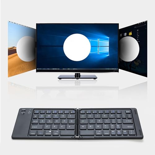 Teclado inalámbrico plegable y portátil recargable con conexión bluetooth para tableta y móvil 5
