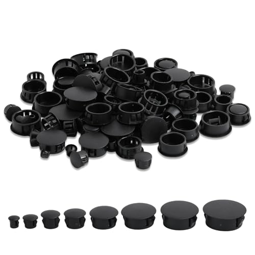 Tweozhui 120pcs Cache Trou Meuble Cache vis Noir Bouchon Plastique, Bouchons en Plastique pour...