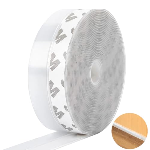 Burlete de Puerta Adhesivo de Silicona Transparente de 10m, aislante puertas de entrada Cinta Calafateo para Insonorizado Tira de Sellado Autoadhesiva para Puertas y Ventanas en Hogares y Oficinas