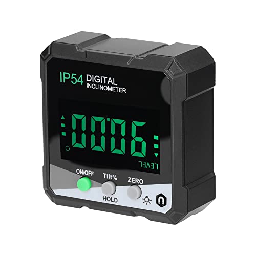 Inclinomètre numérique Hancaner IP54 4 x 90 ° LCD - Rapporteur d'angle numérique unilatéral - Mode de mesure relative absolu Cover