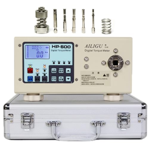 JozyJul Medidor de par Digital, probador portátil de Destornilladores y Llaves, medidor de torsión, Instrumento de Prueba de par, Adaptador de par, dinamómetro HP500
