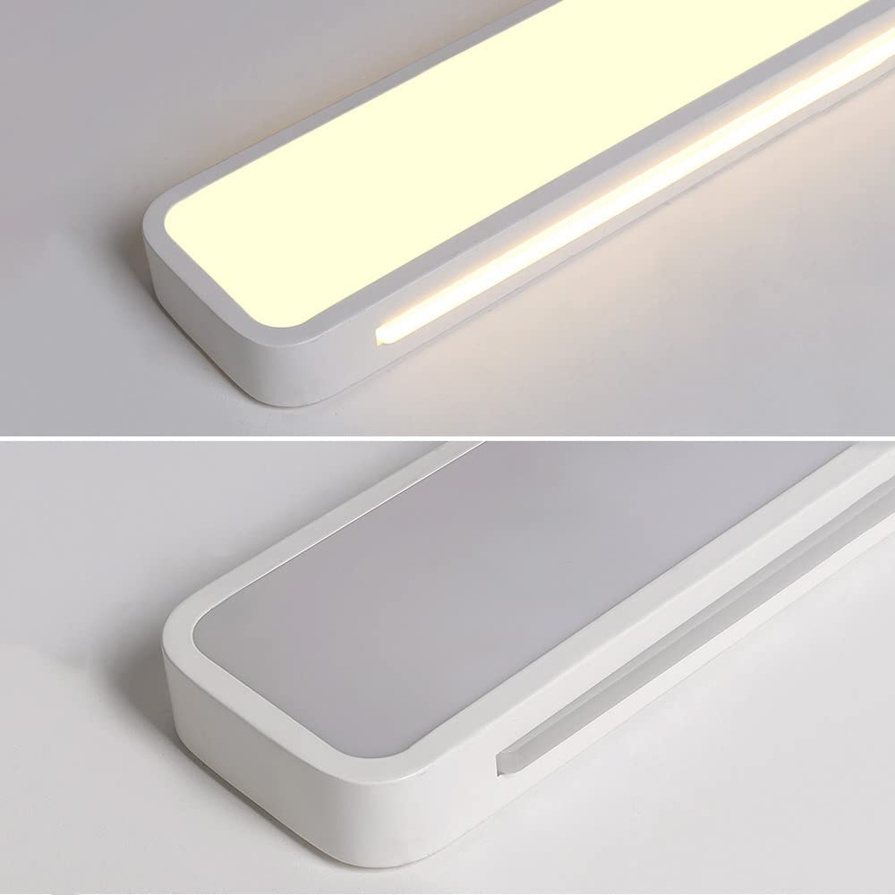 Jadssox 22.8in LED oprawa sufitowa nowoczesny żyrandol półpodtynkowy, nordic 18W liniowy pasek lampa sufitowa prostokąt światła do przedpokoju do kuchni pralnia garaż