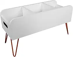 Estante Porta Livros Infantil Revisteiro de Chão Read - Cobre/branco